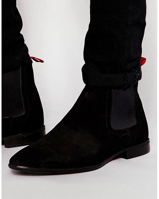 Asos Chelsea Boots In Suede in Black for Men | Lyst