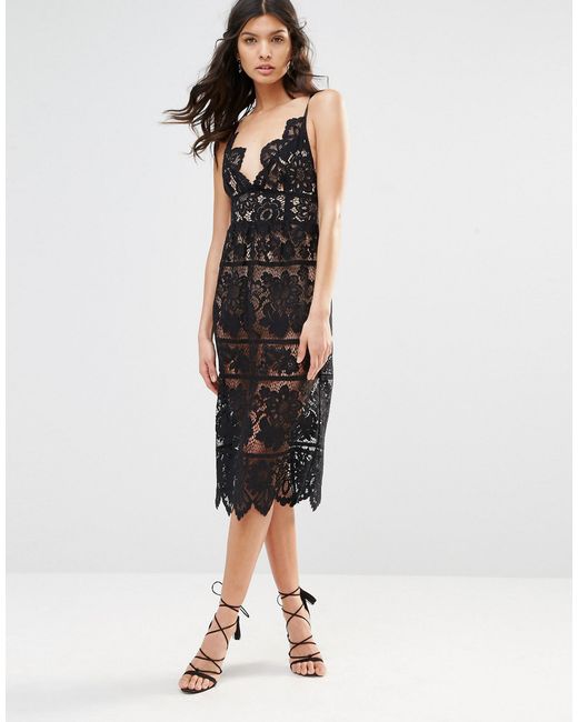 Backless Lace Mini Dress in Black