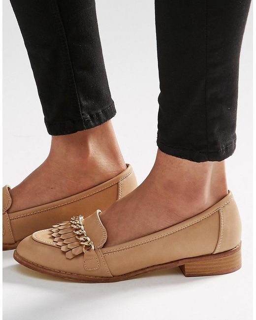 Topshop Gess Patent Buckle Shoes in Natural | Lyst