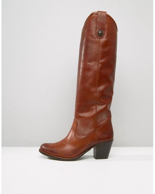 cognac western booties