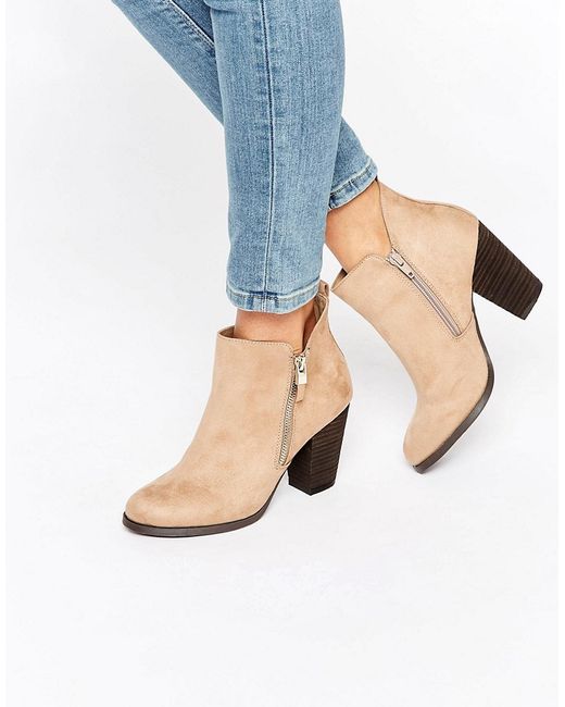 Call it spring Kokes Zip Heeled Ankle Boots in Natural | Lyst
