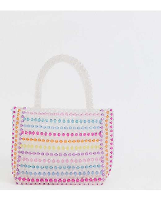 Women S Samira Striped Multi Colored Beaded Bag
