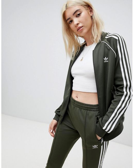 women's adidas striped track jacket