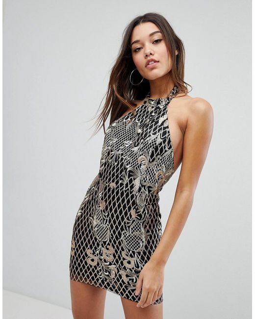 Sequin Halter Dress