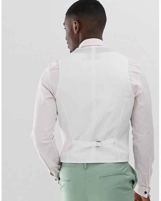 ASOS Wedding Slim Suit Waistcoat In Sage Green in Green for Men Lyst