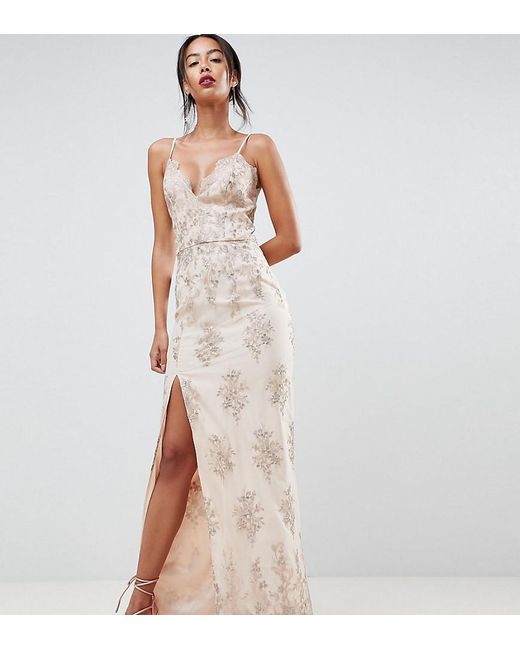 Gold Embroidered Prom Dress