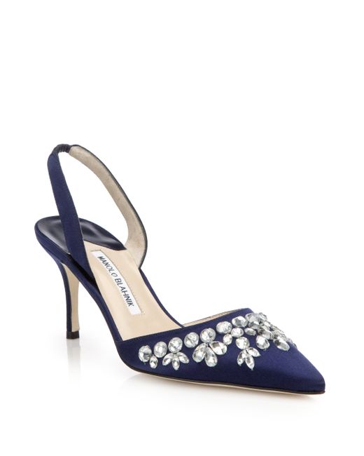 blue slingbacks