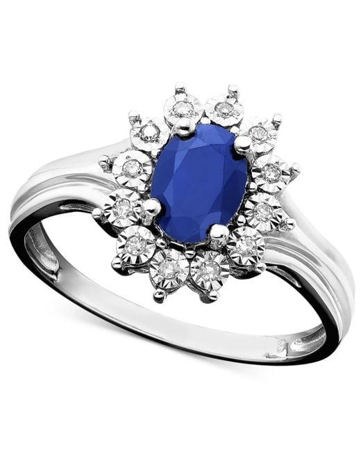 Sapphire Diamond Earrings Macy S Sapphire Diamond Earrings Macy S