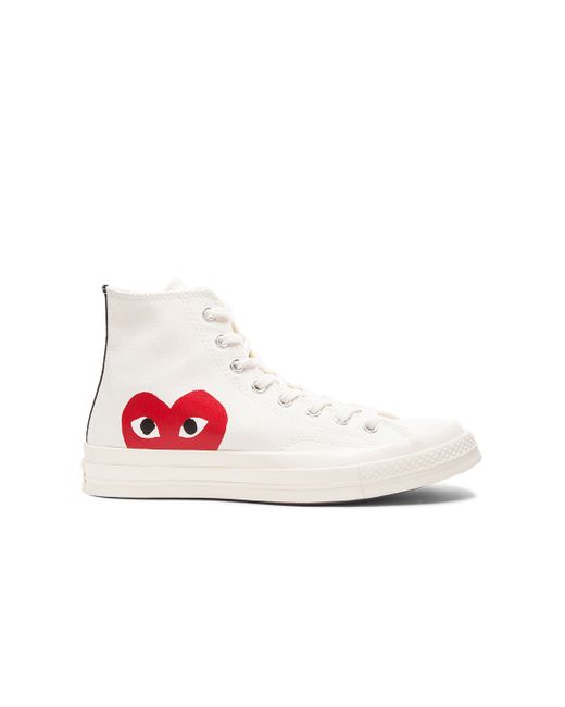 Comme des garçons Play Chuck Taylor Canvas High-Top Sneakers in Natural ...