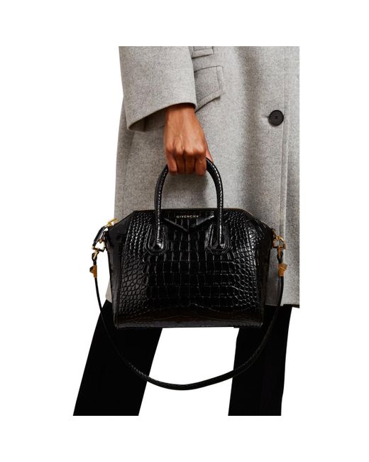 Givenchy Antigona Mini Crocodile-stamped Leather Duffel Bag in Black - Save 34% - Lyst