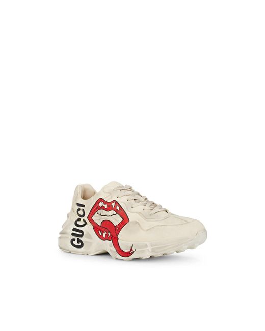 Gucci Rhyton Leather Sneakers in White for Men - Lyst