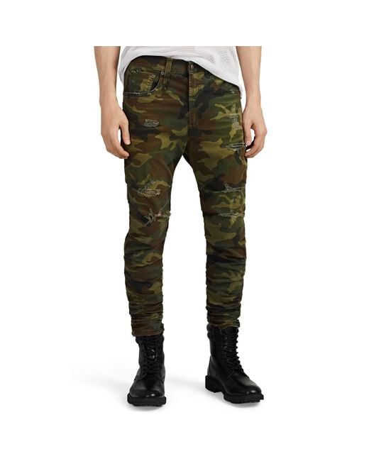 R13 Denim Camouflage Ripped Jeans in Olive (Green) for Men - Lyst