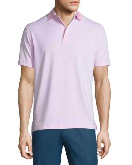 Peter millar Jubilee Striped Short-sleeve Stretch Jersey Polo in Pink for Men (BERMUDA PINK) | Lyst