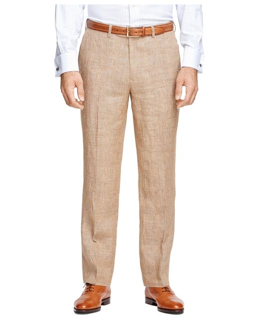 Brooks brothers Regent Fit Plaid Linen Suit in Brown for Men | Lyst