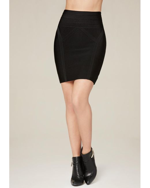 Lyst Bebe High Waist Bodycon Skirt In Black