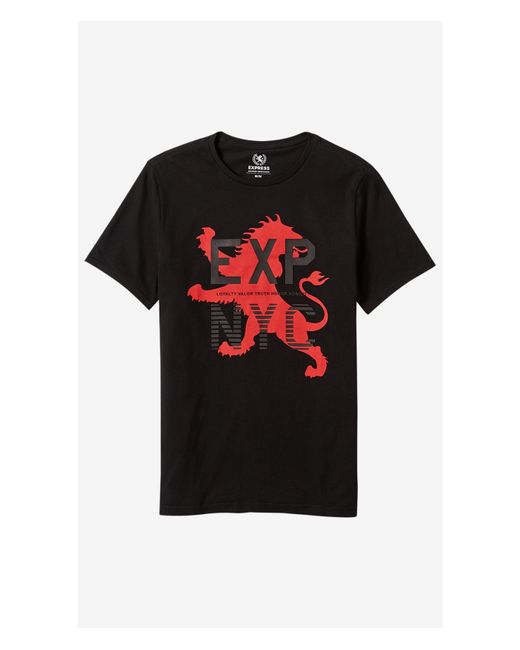 Express Black Exp Nyc Lion Graphic T-shirt in Red for Men ...