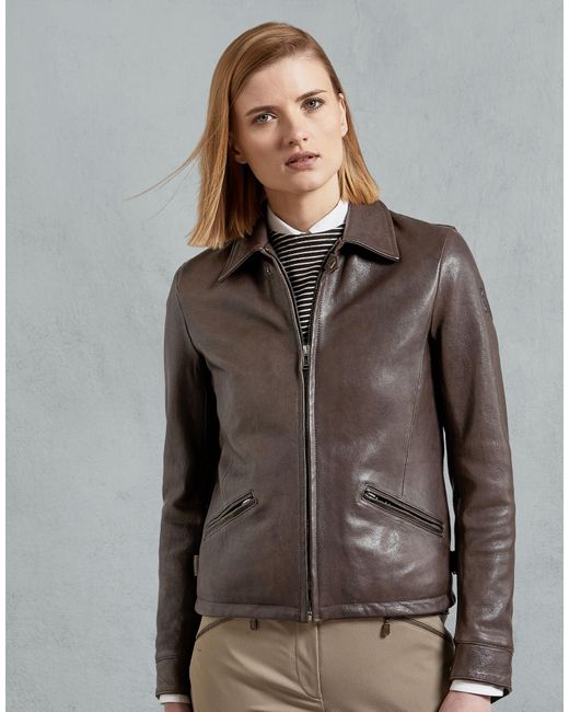 Belstaff Cooper Leather Jacket in Brown - Lyst