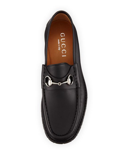 Lyst - Gucci Leather Moccasin in Black for Men - Save 9%