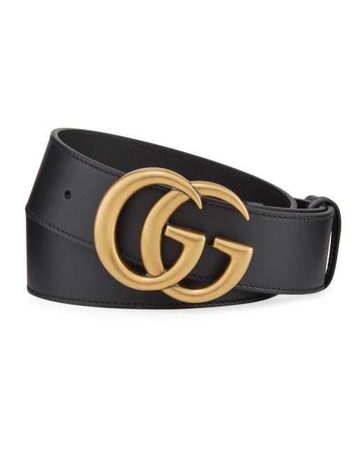 Gucci Men&#39;s Running GG Logo Leather Belt in Black - Lyst