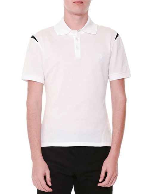 Alexander mcqueen Short-sleeve Logo Polo Shirt W/ Shoulder Detail in ...