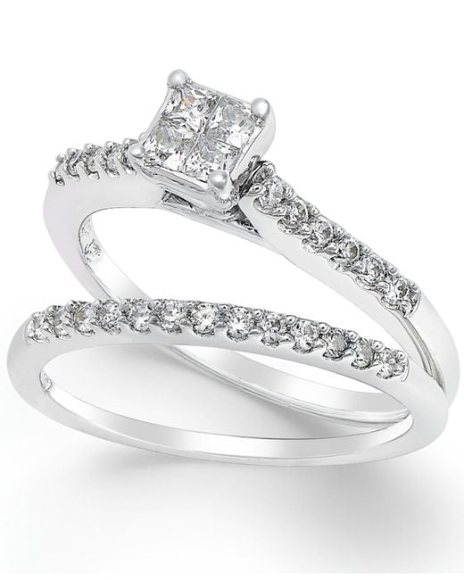  Macy s  Diamond Engagement  Ring  Bridal  Set 1 2 Ct T w 