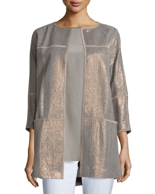 Lafayette 148 new york Maureen Python-Print Topper Jacket ...