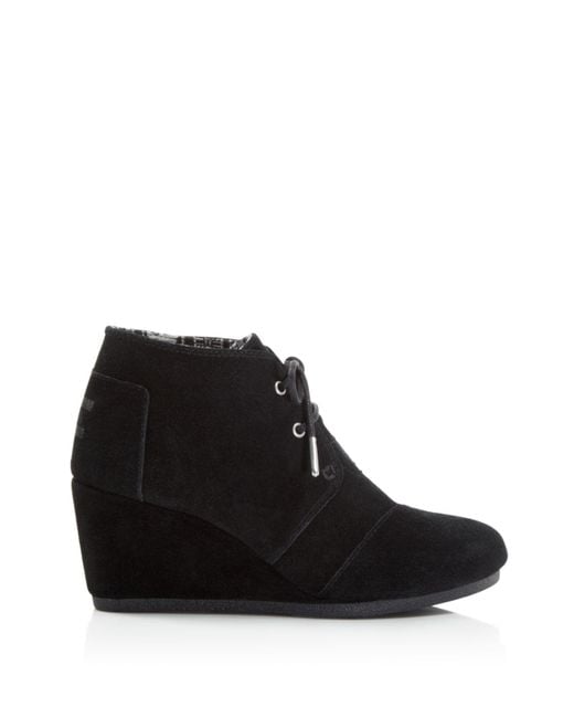 toms black lace up booties