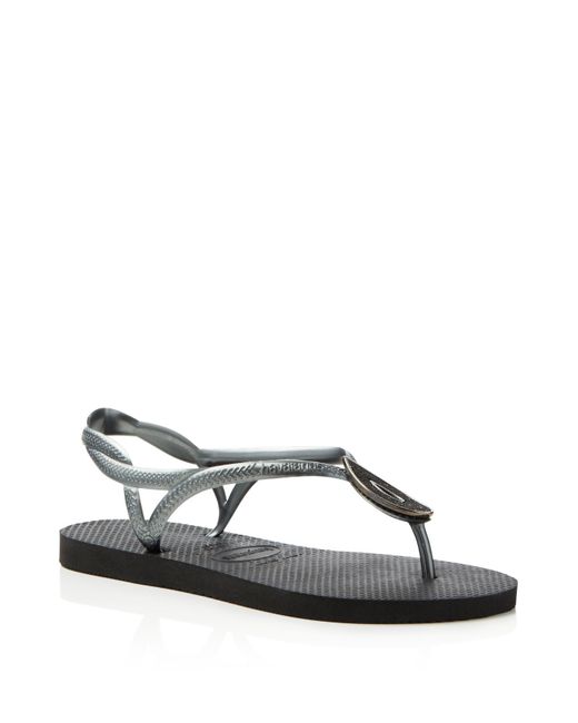 havaianas luna sandals black