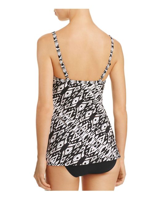 Miraclesuit Tiki Love Knot Tankini Top in Black | Lyst