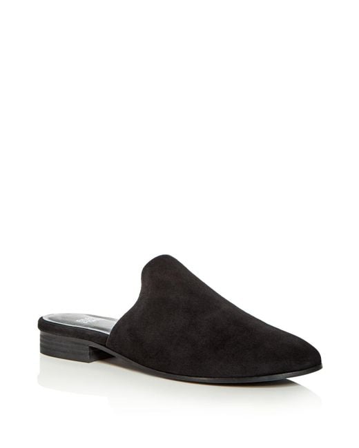 ladies black suede mules