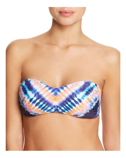 Lyst Trina Turk Molded Cup Bandeau Bikini Top In Blue