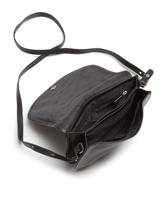 Lyst - Longchamp Le Foulonne Small Leather Saddle Handbag in Black ...