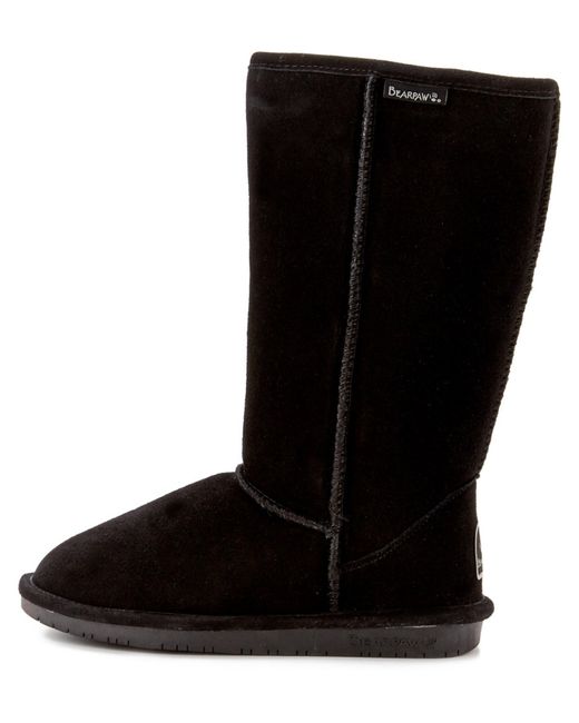 Bearpaw Emma Tall Suede Boot in Black | Lyst