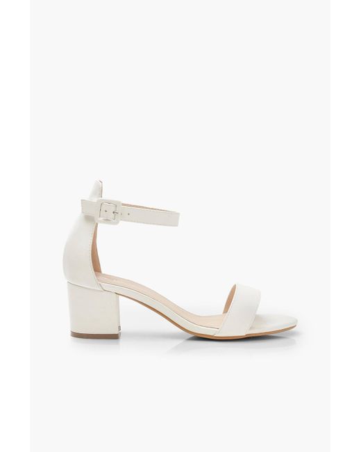 Boohoo Wide Fit Low Block Heel 2 Parts in White Lyst Low Heel Basic 2 Parts | Boohoo