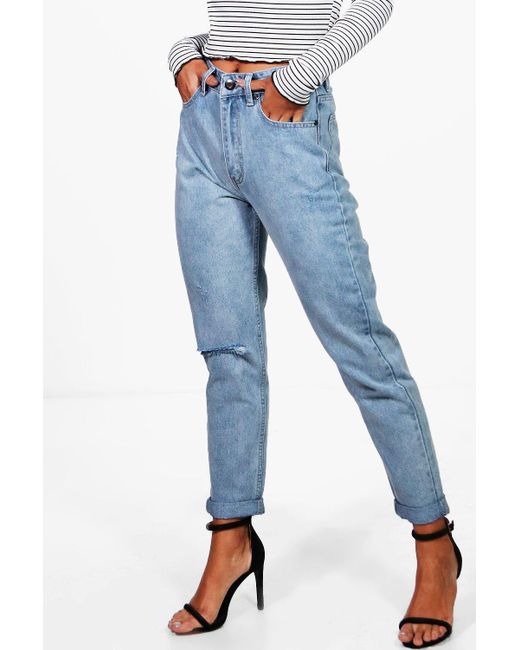 high waisted mom jeans light wash