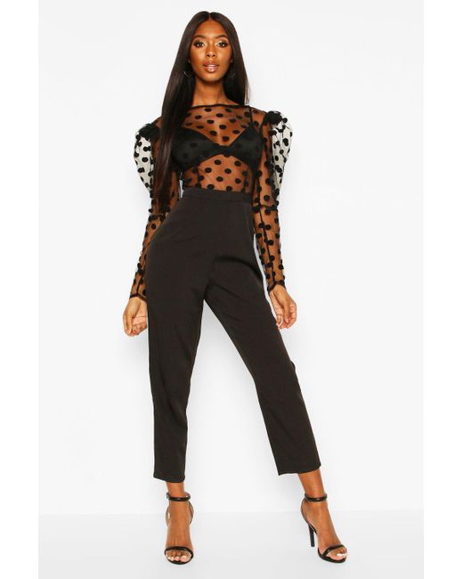 boohoo polka dot jumpsuit