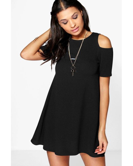 cold shoulder swing dress