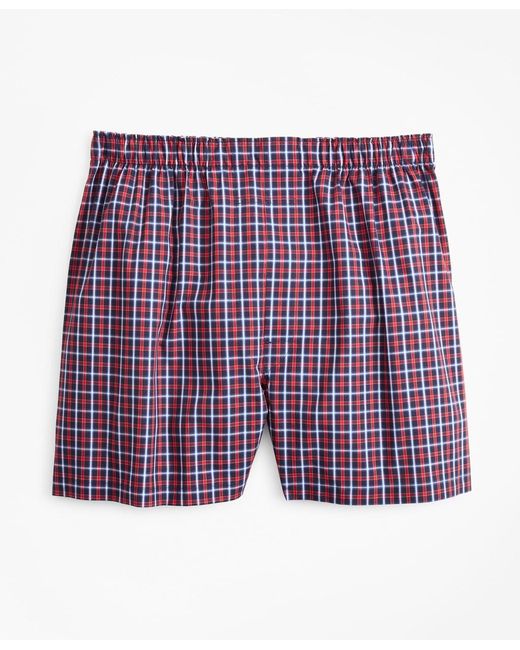 Brooks Brothers Cotton Relaxed Fit Multi-check Boxers in Red for Men - Lyst