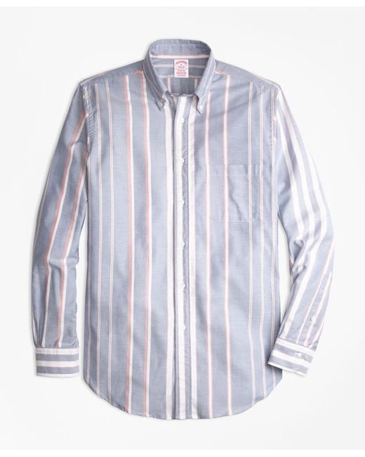 Lyst - Brooks Brothers Madison Fit Oxford Bold Stripe Sport Shirt in ...
