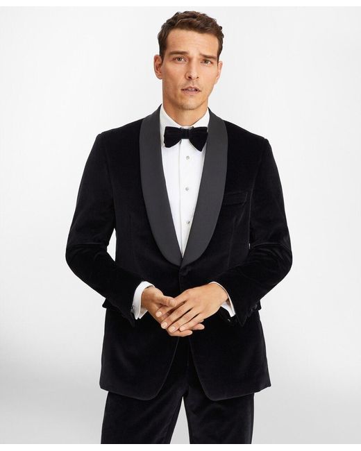 Brooks Brothers Slim Fit Shawl Collar Velvet Tuxedo in Navy (Blue) for ...