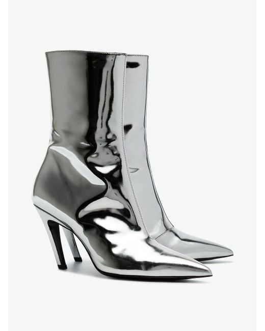 Metallic Ankle Mirror Balenciaga Lyst Save Boots Talon in ntwYxqRS