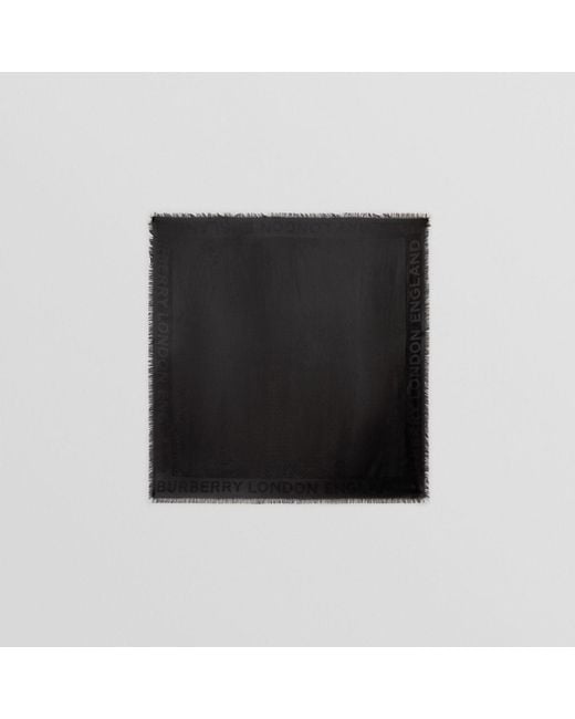 Lyst - Burberry Monogram Silk Wool Jacquard Large Square Scarf in Black
