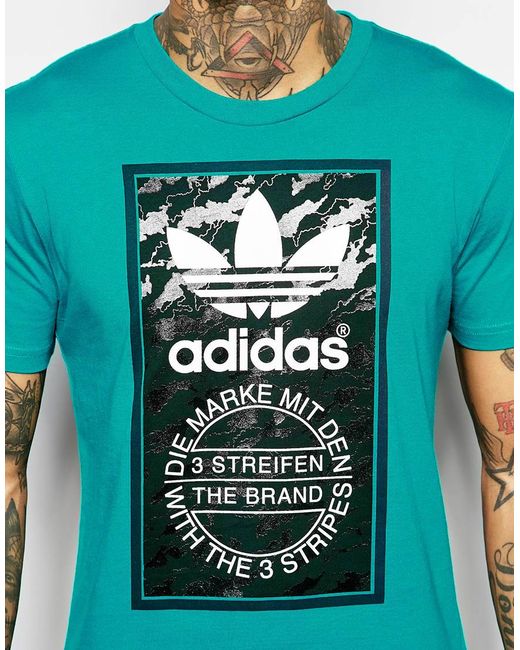 Adidas Originals T Shirt With Camo Label Print Aj7148 In adidas originals t shirt with camo label print aj7148 in
