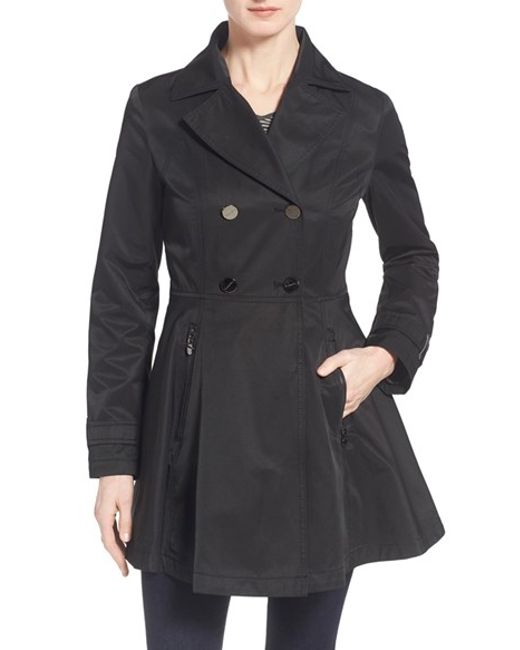 Laundry by shelli segal Skirted Trench Coat in Black Save 34 Lyst