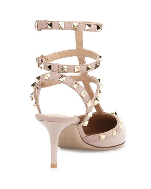 Valentino Rockstud Patent Leather Sandal in Pink - Save 13% | Lyst