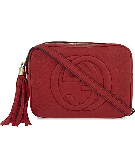 Gucci Soho Leather Cross-body Bag in Red (Tabasco red) | Lyst