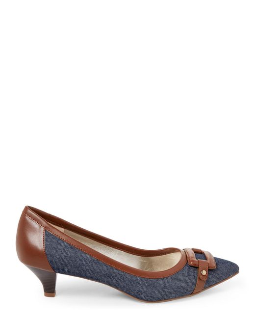 Anne klein Denim Melanie Kitten Heel Pump in Blue | Lyst