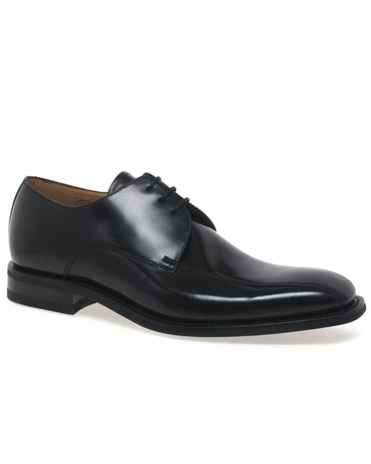 loake sharp leather shoes black