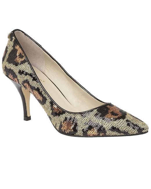 brown sequin heels