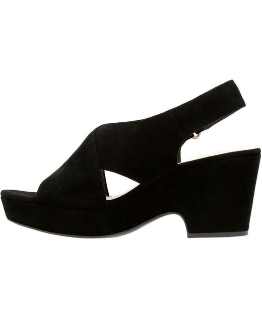 clarks black sandals wide fit